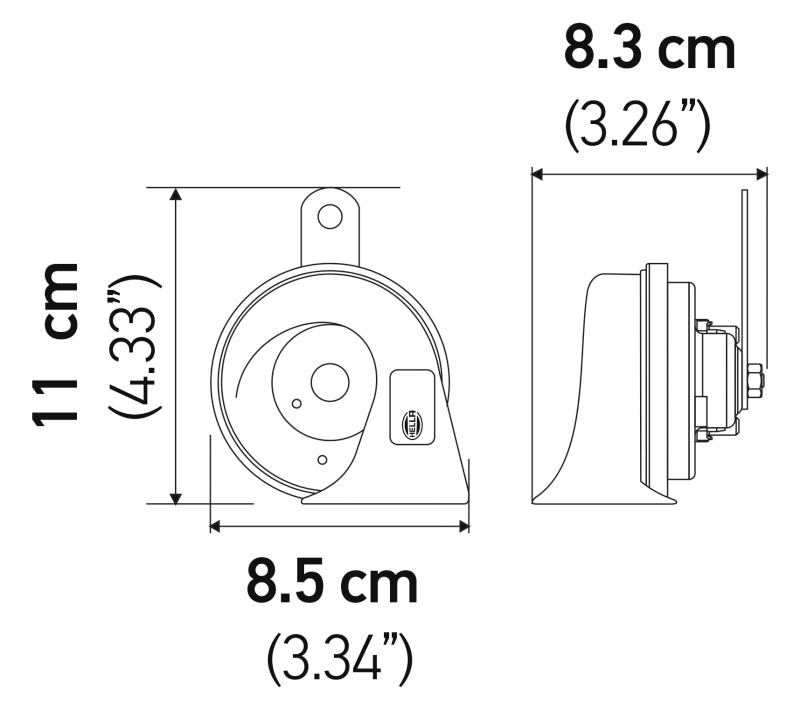 Hella Twin Trumpet Horn Kit 12V 400/500Hz (007424804 = 007424801) - My Store
