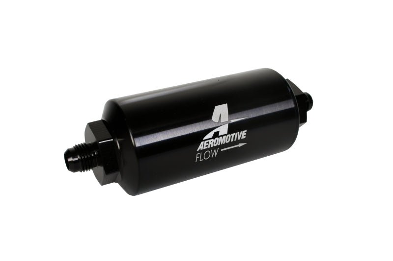 Aeromotive In - Line Filter - (AN - 6 Male) 10 Micron Microglass Element Bright Dip Black Finish - My Store