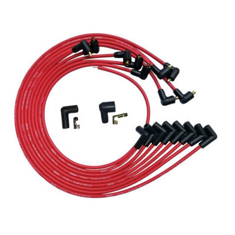 compare product Moroso SBC Under Header 90 Plug Non-HEI Ultra Spark Plug Wire Set - Red