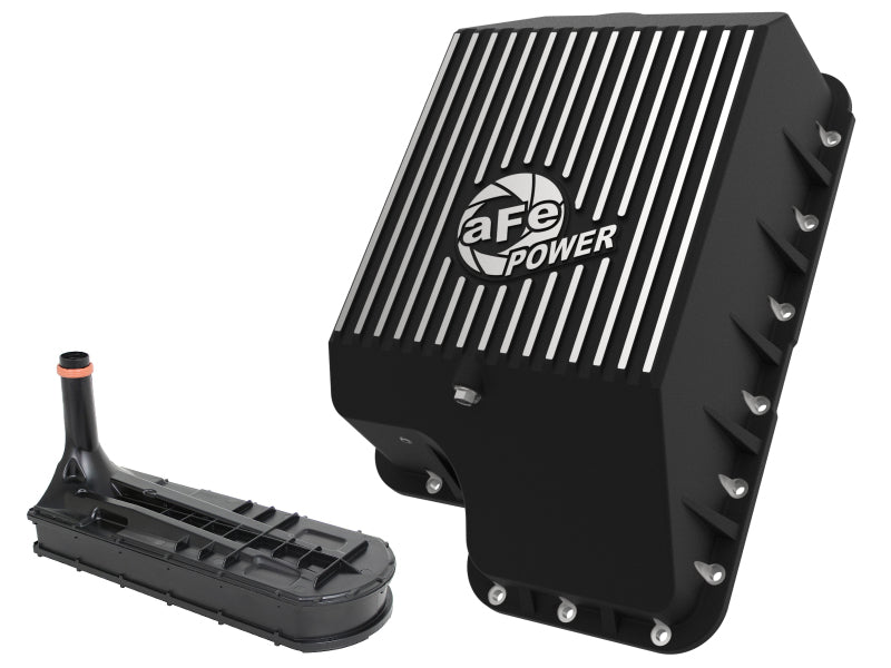 aFe Transmission Pan (Black); Ford Diesel Trucks 03 - 10 V8 - 6.0/6.4L (td) - My Store