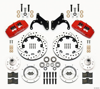 compare product Wilwood Dynapro 6 Front Hub Kit 12.19in Drilled Red 69-70 Impala Drum/Disc 69-82 Vette