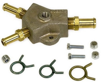compare product Moroso Universal Fuel Block Kit - 1/2in Hose Inlet w/Two 1/2in Hose Outlets