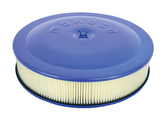 compare product Moroso Racing Air Cleaner - 14in x 3in Filter - Aluminum - Blue Powder Coat