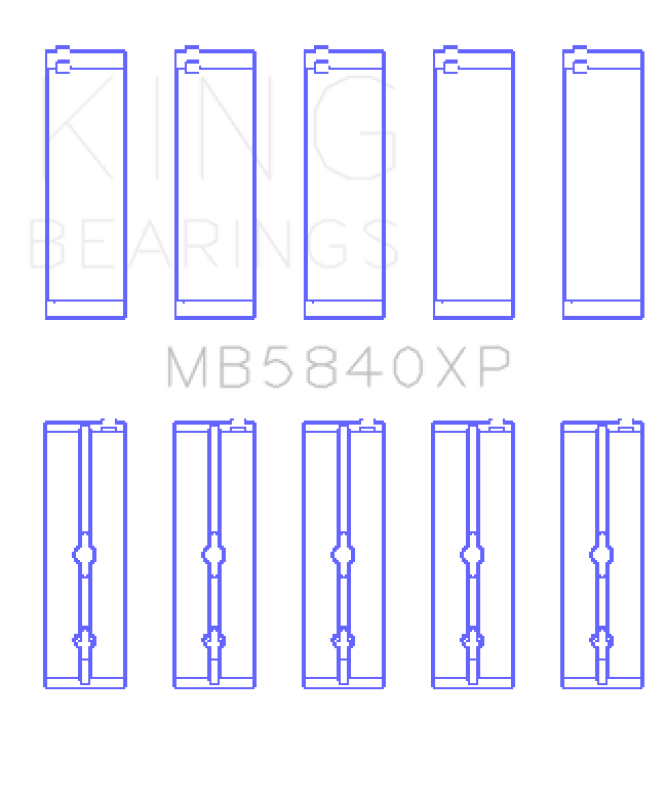 King Engine Bearings Chrysler/Dodge Gen 3 Hemi 5.7L/6.1L/6.4L Crankshaft Main Bearing Set (Set of 5) - My Store