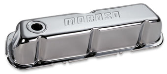 compare product Moroso Ford 302/351W Valve Cover - w/Baffles - Stamped Steel Chrome Plated - Pair