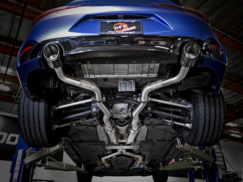 aFe POWER Takeda 2.5in 304 SS CB Exhaust w/ Carbon Fiber Tips 17 - 19 Infiniti Q60 V6 - 3.0L (tt) - My Store