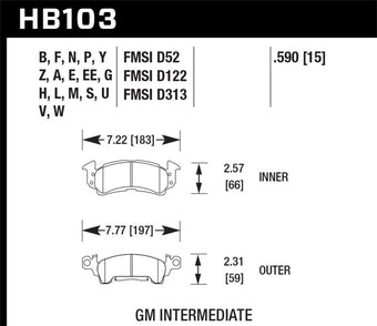 compare product Hawk 69-81 Chevy Camaro Blue 9012 Front Brake Pads