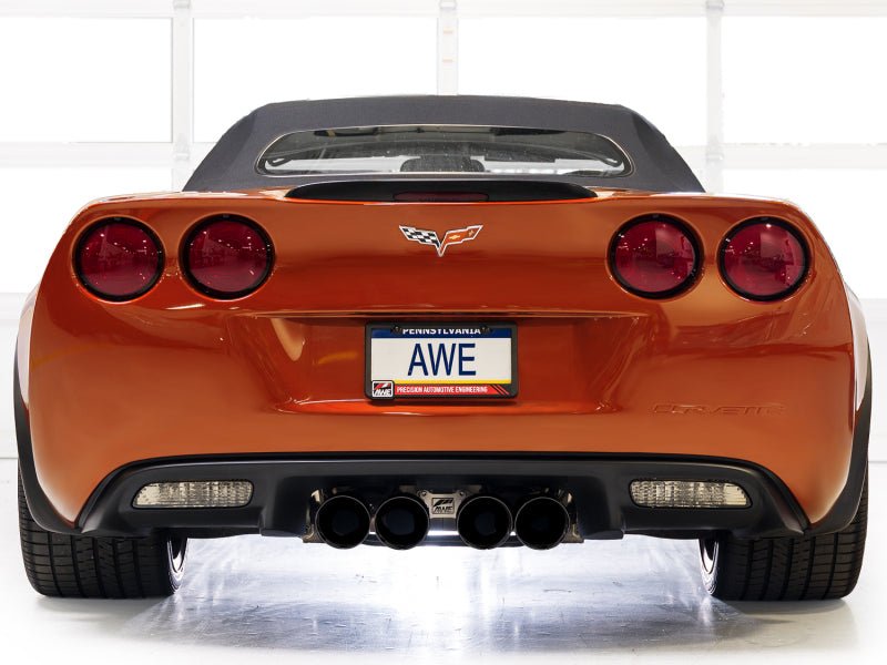 AWE Tuning 05 - 07 C6 Chevrolet Corvette 6.0L Track Edition Axle - Back Exhaust w/ Diamond Black Tips - My Store