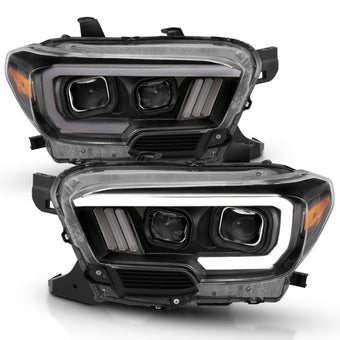 compare product ANZO 2016-2017 Toyota Tacoma Projector Headlights w/ Plank Style Design Black/Amber w/ DRL