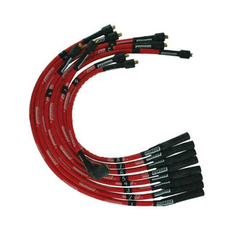 compare product Moroso SB Chrysler Mopar 273/318/340/360 Str Plug & Dist Sleeved Ultra Spark Plug Wire Set - Red