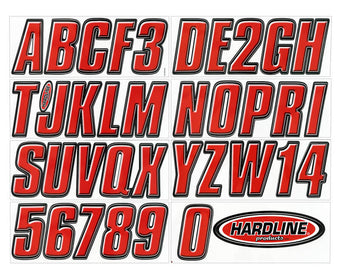 compare product Hardline Boat Lettering Registration Kit 3 in. - 800 Red/Black
