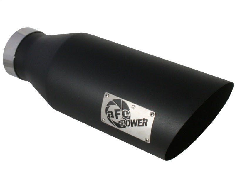 aFe MACHForce XP Exhausts Tips SS - 304 EXH Tip 4In x 7Out x 18L Bolt - On (blk) - My Store