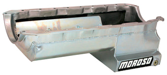 compare product Moroso Chevrolet Big Block Mark IV Drag Race Baffled Power Pouch Wet Sump 6-7qt 8in Steel Oil Pan