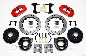 compare product Wilwood Narrow Superlite 4R Rear P-Brk Kit 12.88in Drilled Red Small Ford 2.50in Offset