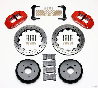 compare product Wilwood Narrow Superlite 4R Rear Kit 12.88in Drilled Red 97-04 Corvette C5/Z06