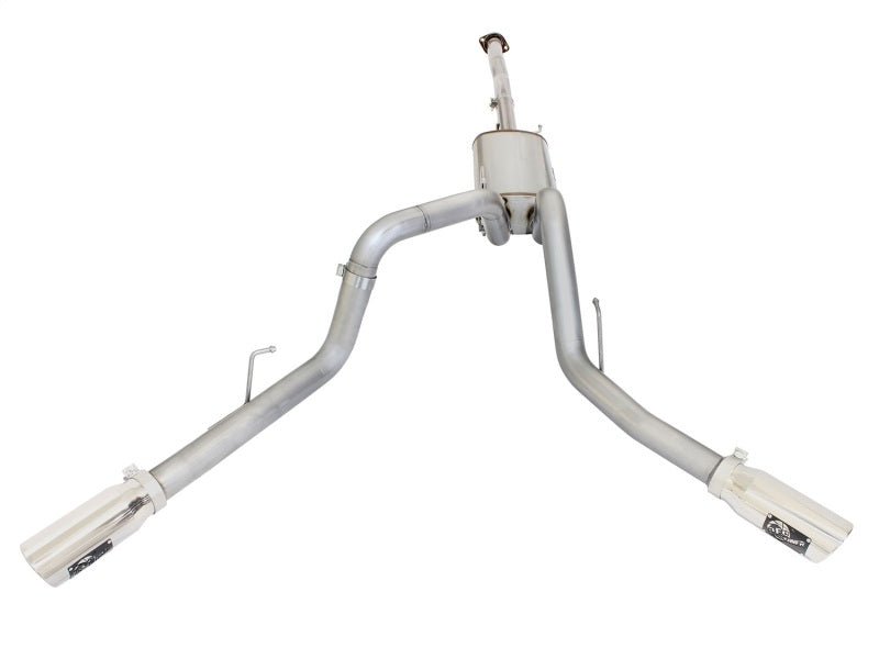 aFe MACHForce XP Exhaust 3in SS Dual Side Ext CB w/ Polished Tips 2015 Ford F150 5.0L V8 CC/SB EC/LB - My Store