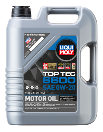 compare product LIQUI MOLY 5L Top Tec 6600 Motor Oil SAE 0W20