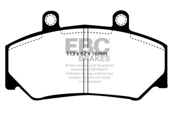 compare product EBC 85-93 Volvo 740 2.1 (Bendix) Greenstuff Front Brake Pads