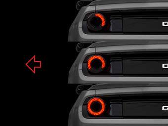 compare product Raxiom 15-22 Ford Mustang Halo LED Tail Lights - Gloss Black Housing (Smoked Lens)