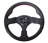 NRG Reinforced Steering Wheel (320mm) Leather w/Red Stitch - My Store