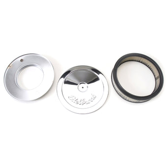 compare product Edelbrock Air Cleaner Pro-Flo Series Round Steel Top Paper Element 10In Dia X 3 5In Chrome