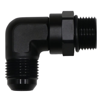 compare product DeatschWerks 10AN ORB Male Swivel to 10AN Male Flare 90-Degree Fitting - Anodized Matte Black
