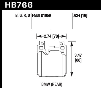 compare product Hawk 14-20 BMW 2-Series / 12-18 BMW 3-Series HP+ Street Rear Brake Pads