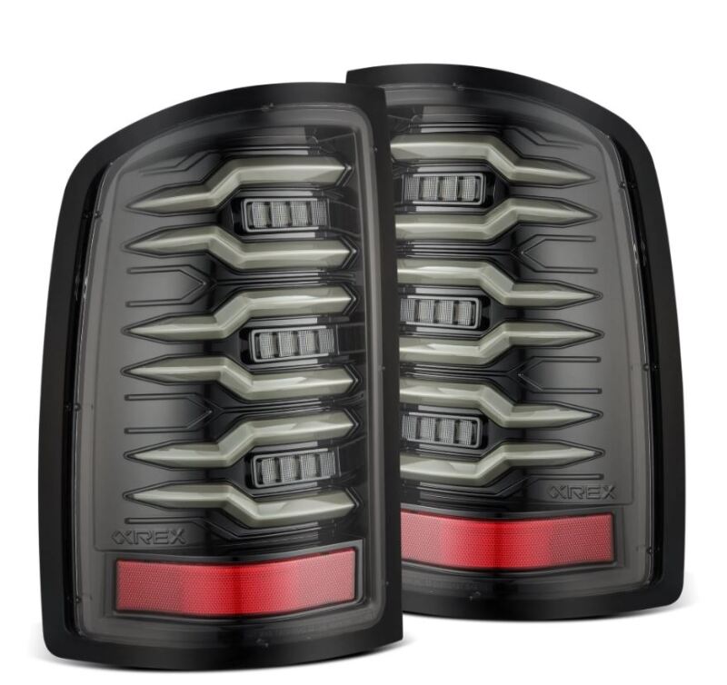 AlphaRex 07 - 13 GMC Sierra 1500/2500HD/3500HD Luxx Series LED Tail Lights - Alpha Black - My Store