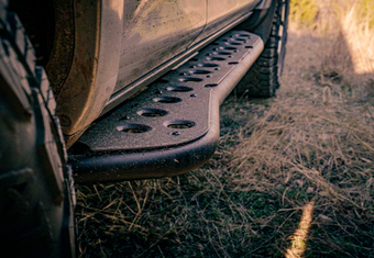 compare product Cali Raised 05-23 Toyota Tacoma Step Ed Rock Sliders - Double Cab Short Bed Wi Kick Out/Yes Pwdr