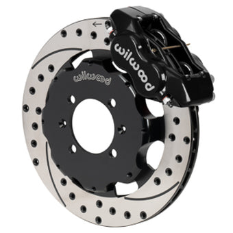 compare product Wilwood Forged Dynalite Front Hat Kit 11.75in SRP Drilled/Slotted Rotor Black Caliper 90-05 Miata