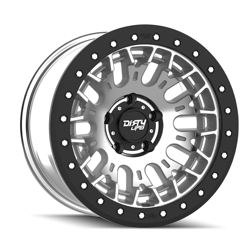 Dirty Life DT - 3 17X9 5x127 - 12 Offset - Machined Finish w/ Simulated Beadlock - My Store