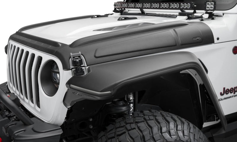 Bushwacker 18 - 22 Jeep Wrangler 2/4dr / 20 - 22 Jeep Gladiator Trail Armor Hood Armor (3pc) - Tex. Blk - My Store