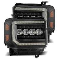 AlphaRex 14 - 18 GMC Sierra NOVA LED Proj Headlights Plank Style Black w/Activ Light/Seq Signal/DRL - My Store