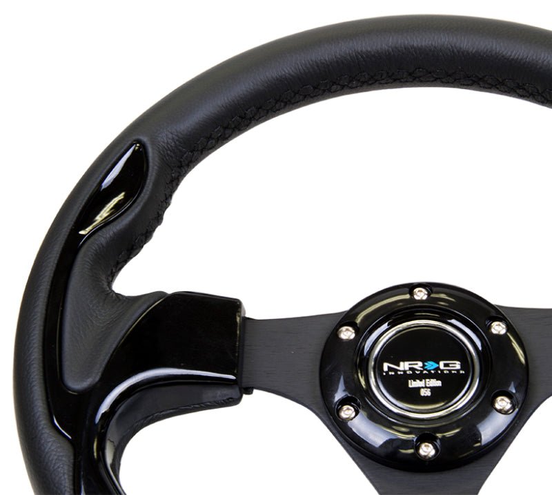 NRG Reinforced Steering Wheel (320mm) Blk w/Gloss Black Trim - My Store
