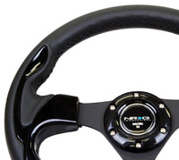 NRG Reinforced Steering Wheel (320mm) Blk w/Gloss Black Trim - My Store