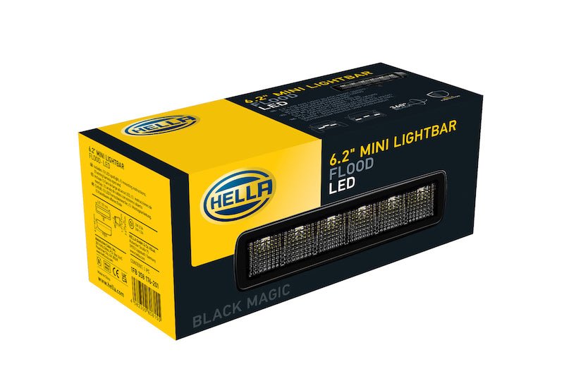 Hella Universal Black Magic 6 L.E.D. Mini Light Bar - Flood Beam - My Store