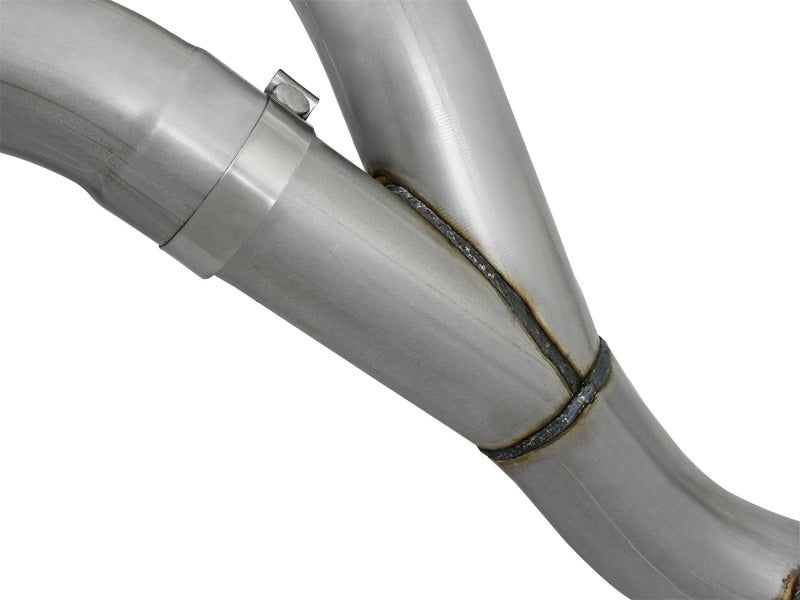 aFe LARGE Bore HD 4in Dual DPF - Back SS Exhaust w/Polished Tip 16 - 17 GM Diesel Truck V8 - 6.6L (td) LML - My Store