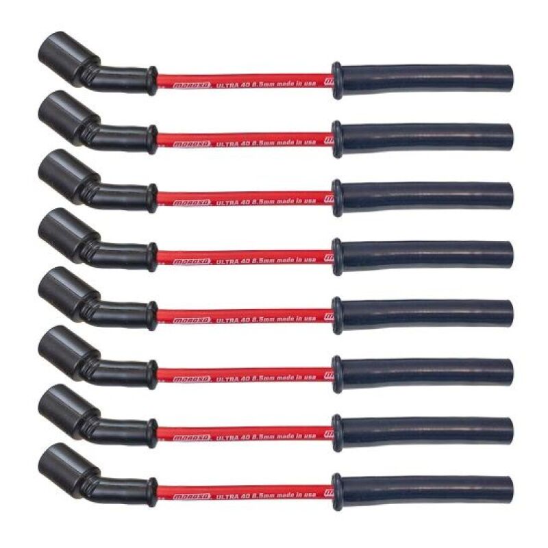 Moroso GM GenV LT1/LT4 5.3L/6.2L/6.6L Ultra 40 8.5mm Multi - Angle Boot Spark Plug Wire Set - Red - My Store