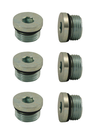 compare product Moroso Pipe Plug w/O-Ring -8An 3/4in-16 - Steel - 6 Pack