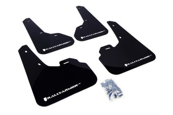 compare product Rally Armor 10-13 Mazda3/Speed3 (Hatch/Sedan) Black UR Mud Flap w/White Logo