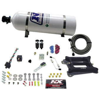 compare product Nitrous Express 4150 Hitman Plus 4-BBL Nitrous Kit (50-200HP) w/15lb Bottle