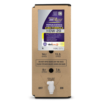 compare product Royal Purple Premium Synthetic High Performance Euro Formula 0W20 Motor Oil - 6 Gallon Bag-In-Box