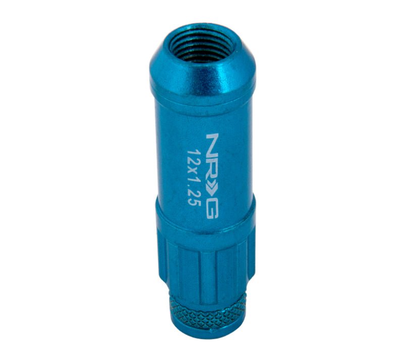 NRG 700 Series M12 X 1.25 Steel Lug Nut w/Dust Cap Cover Set 21 Pc w/Locks & Lock Socket - Blue - My Store