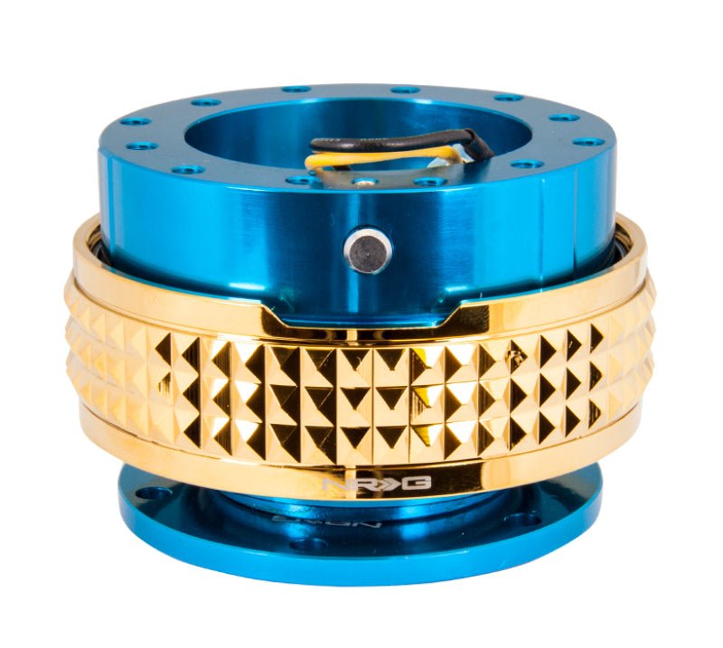 NRG Quick Release Kit - Pyramid Edition - Blue Body / Chrome Gold Pyramid Ring - My Store