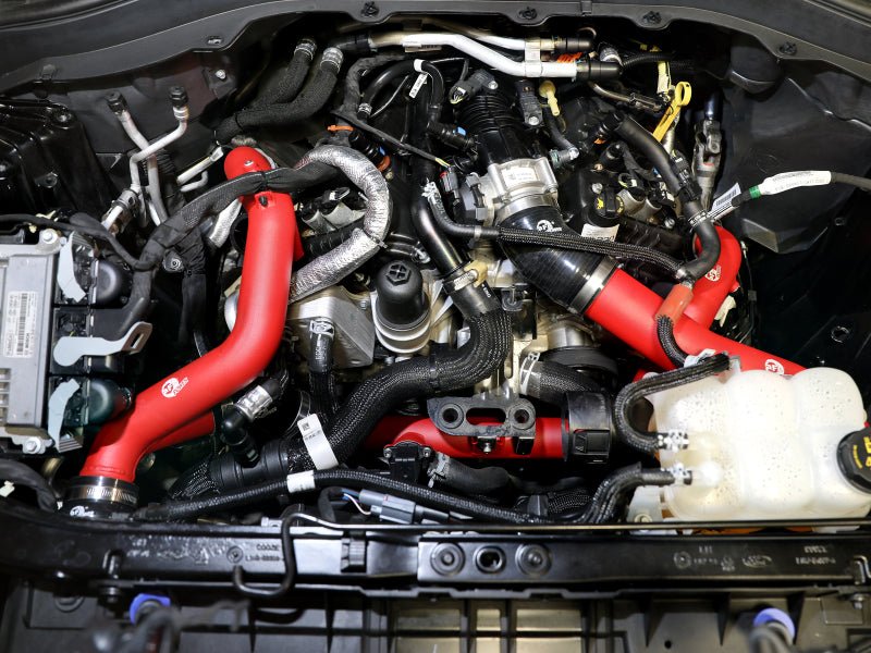 aFe 20 - 23 Ford Explorer ST V6 3.0L (tt) BladeRunner Aluminum Hot and Cold Charge Pipe Kit - Red - My Store