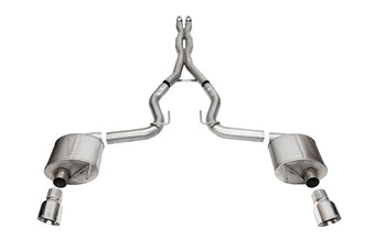 compare product Corsa 24+ Ford MustangGT Sport Cat-Back Exhaust System 3.0in Dual Rear Exit w/4.5in Pro Series Tips