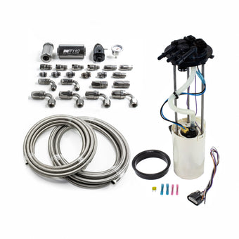 compare product DeatschWerks 1999-2004 GM Truck DW400 Pump Module w/CPE fuel lines