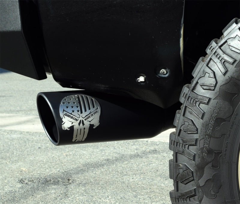 Gibson 08 - 10 Nissan Titan SE 5.6L 4in Patriot Skull Series Cat - Back Single Exhaust - Stainless - My Store