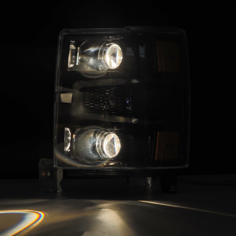 AlphaRex 14 - 15 Chevy 1500 PRO - Series Projector Headlights, Alpha - Black w/ Sequential Signal & DRL - My Store