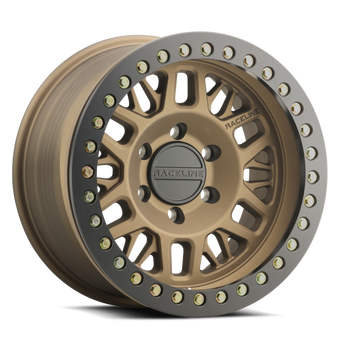 compare product Raceline RT951B Ryno 17x9in/6x135 BP/-12mm Offset/87.1mm Bore - Bronze & Black Ring Beadlock Wheel